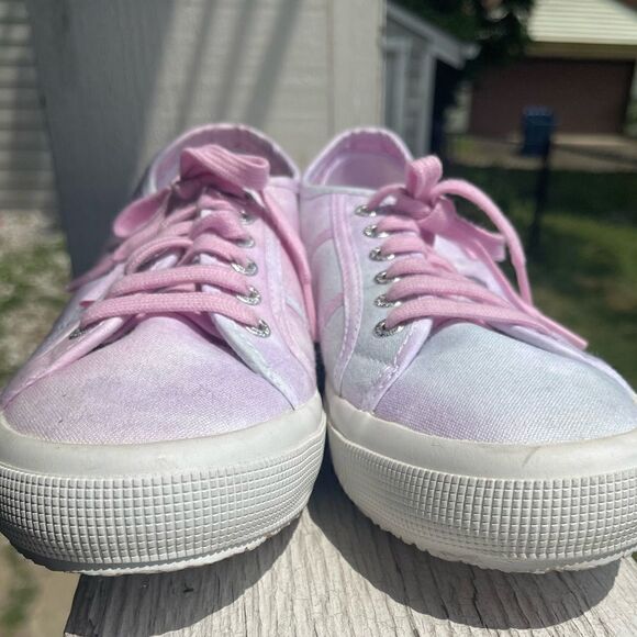 NEW Superga Pink & White Tye Dye Tennis Shoes Size 9.5 - Picture 5 of 10